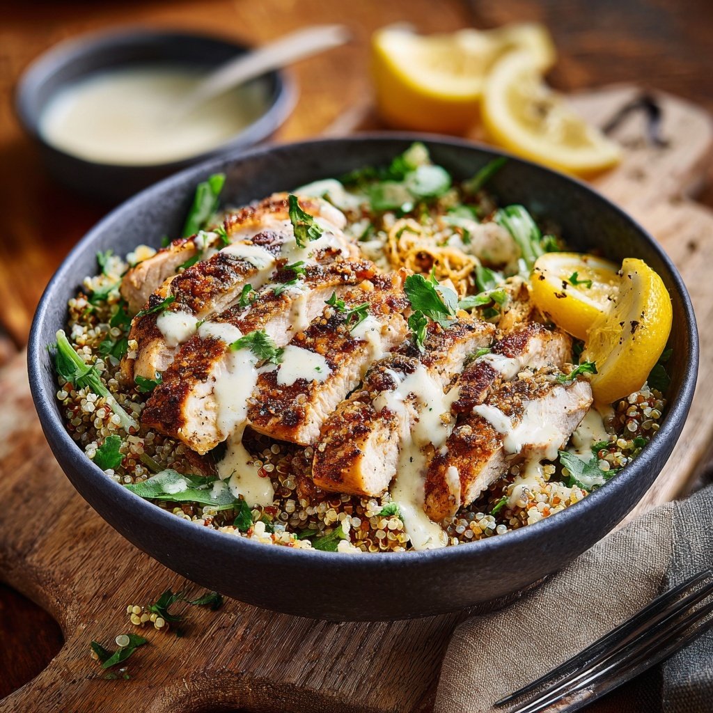 High Protein Lemon Chicken Bowl