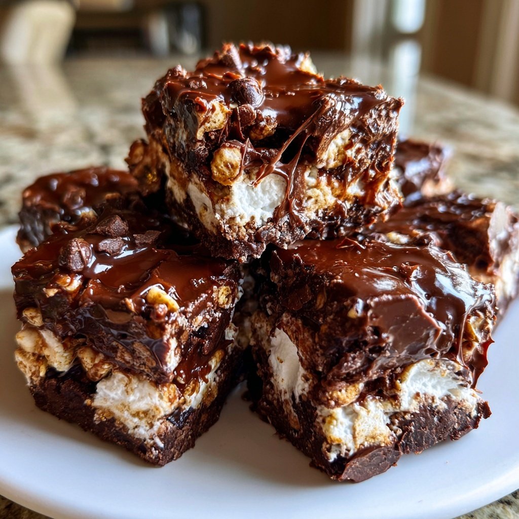 Super Bowl Desserts Chocolate Marshmallow Squares