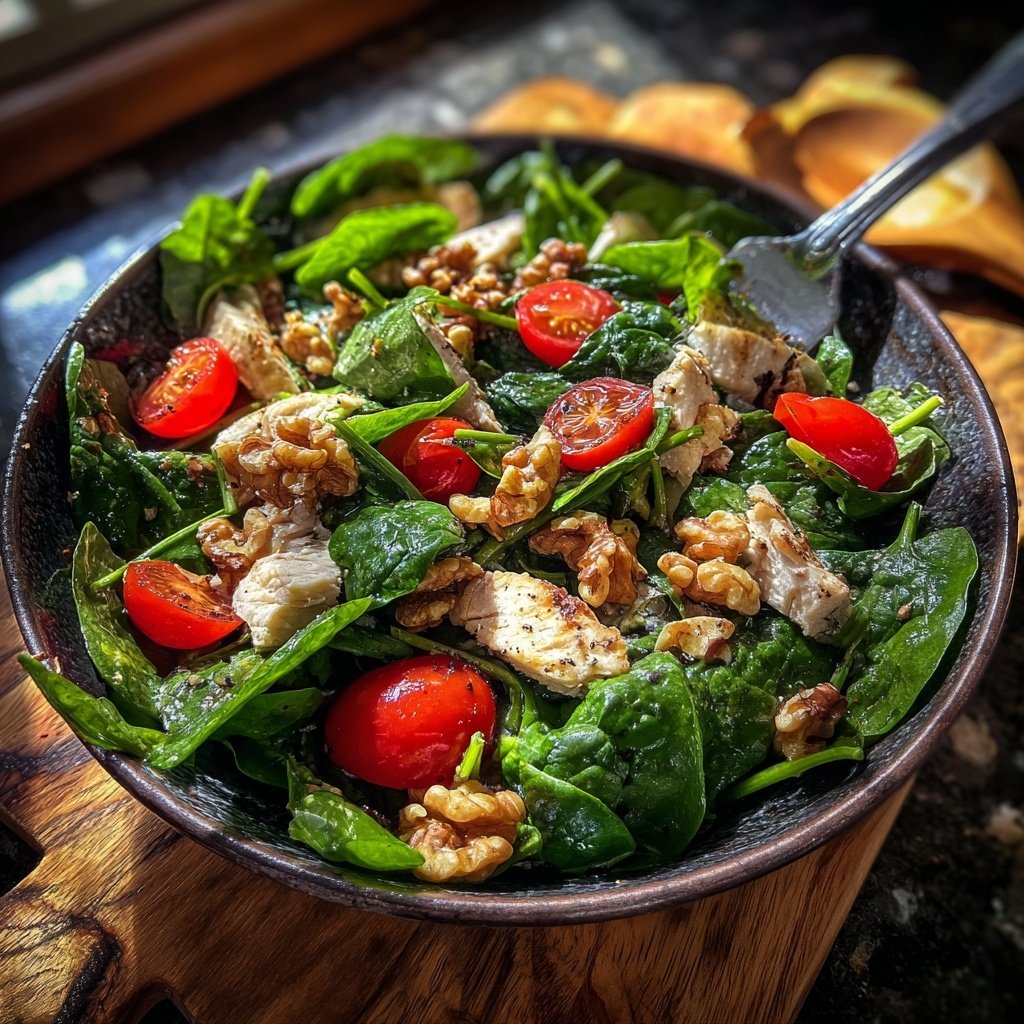 Healthy Chicken Spinach Salad