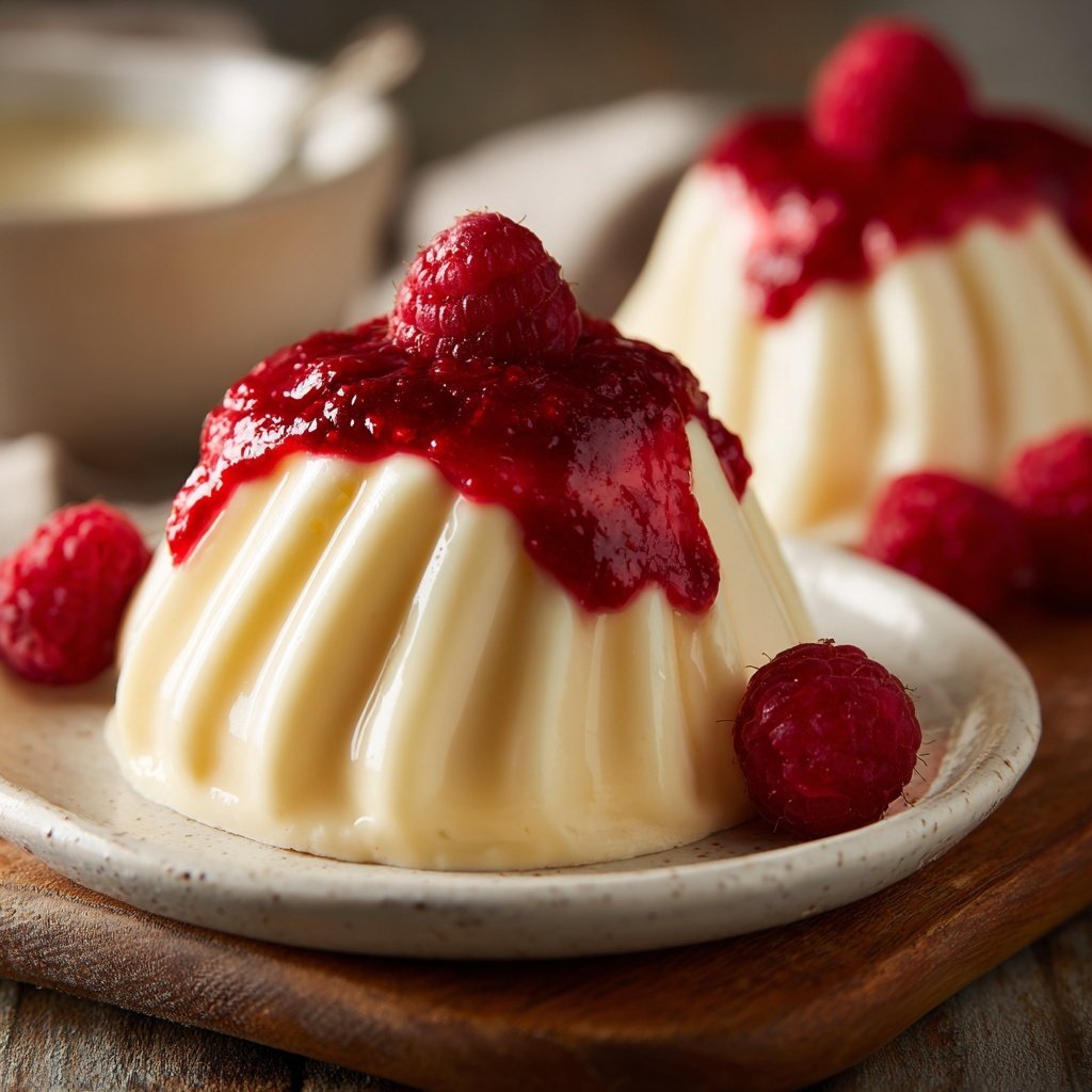 White Chocolate Mousse with Raspberry