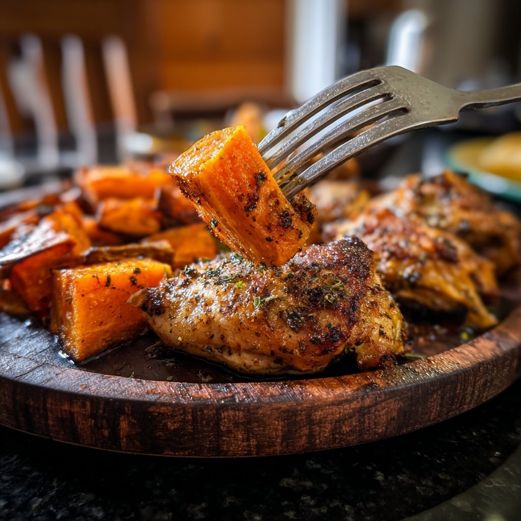 Healthy Chicken And Roasted Sweet Potatoes
