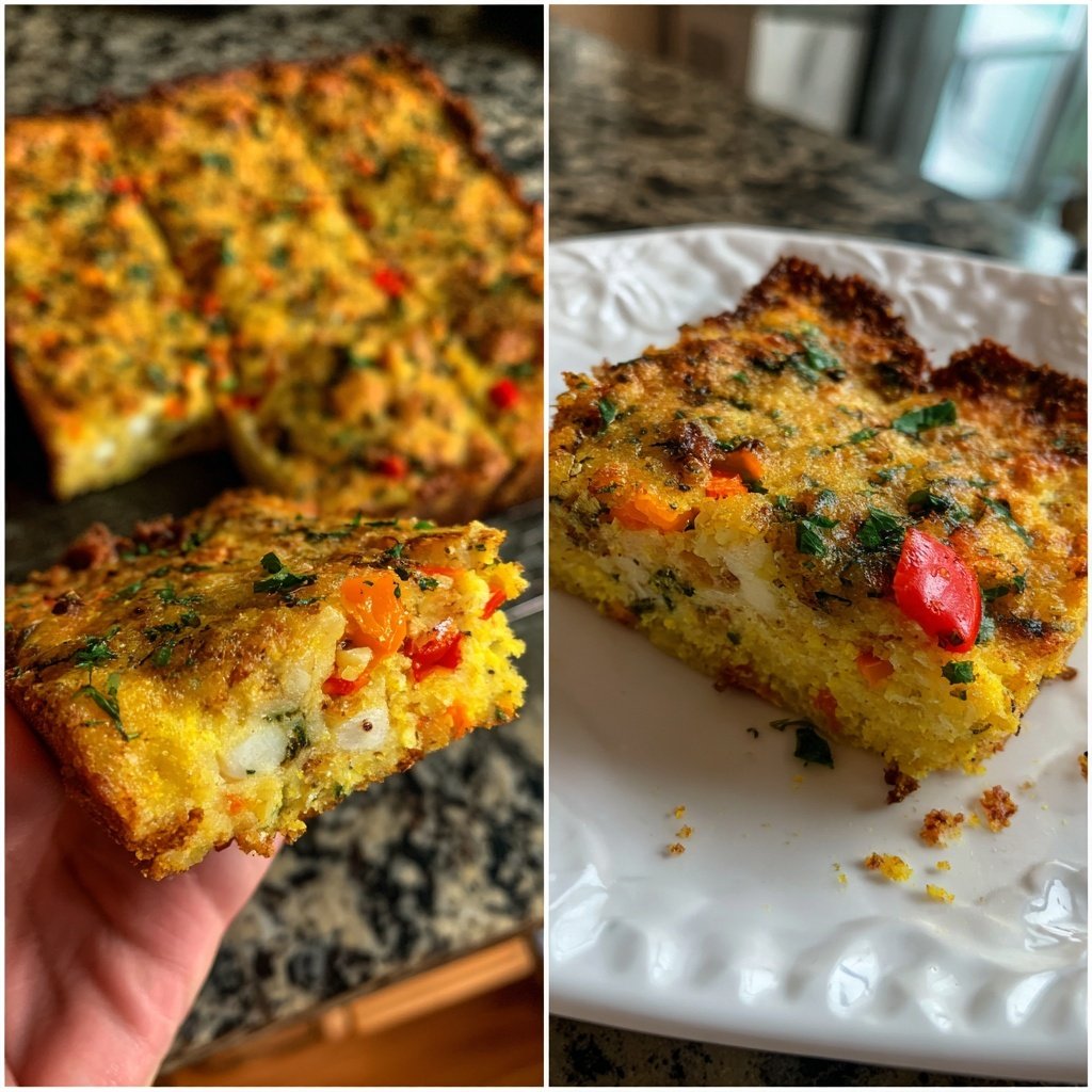 Crispy Polenta Veggie Squares