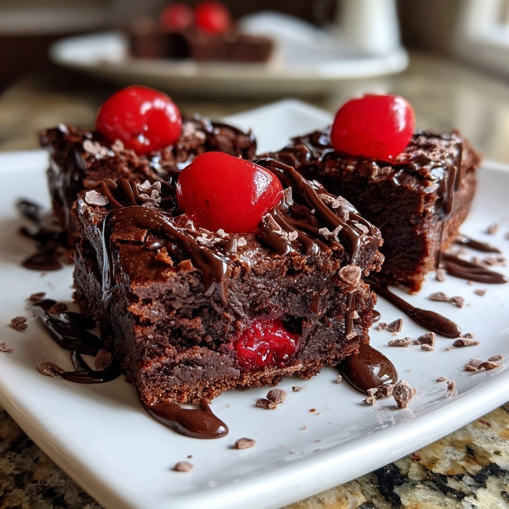 Chocolate Cherry Fudge Squares