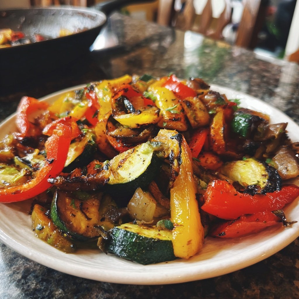 Healthy Dinner Grilled Veggie Plate