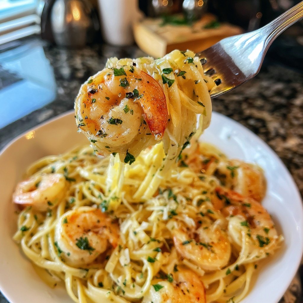 Romantic Lemon Garlic Shrimp Pasta