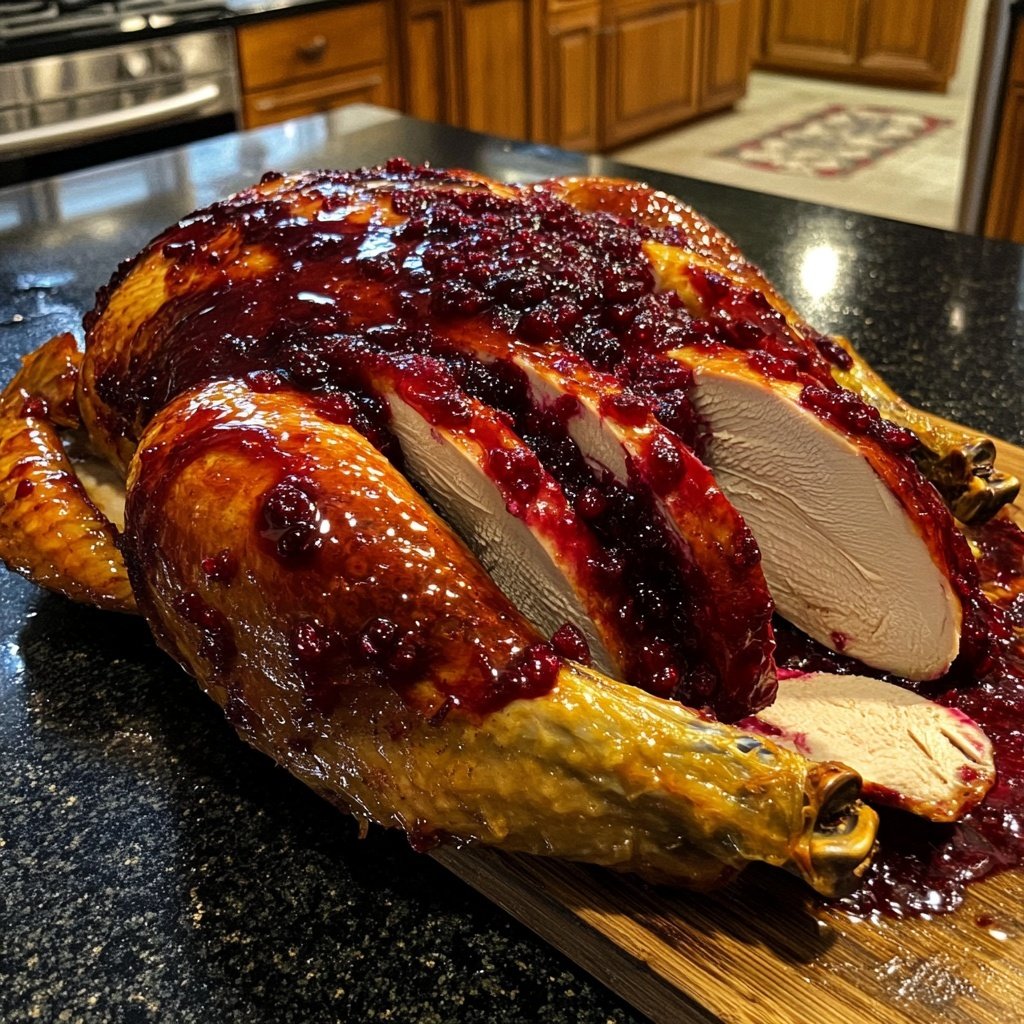 Roasted Turkey with Cranberry Glaze