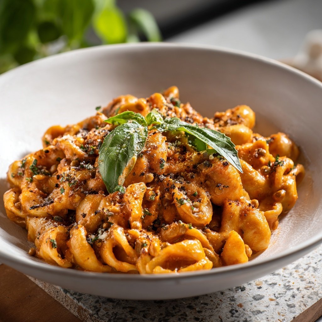 Creamy Tomato Lentil Pasta