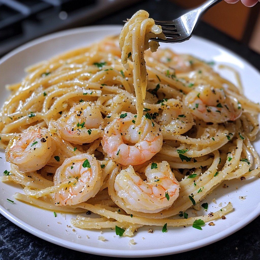 15-Minute Garlic Shrimp Pasta