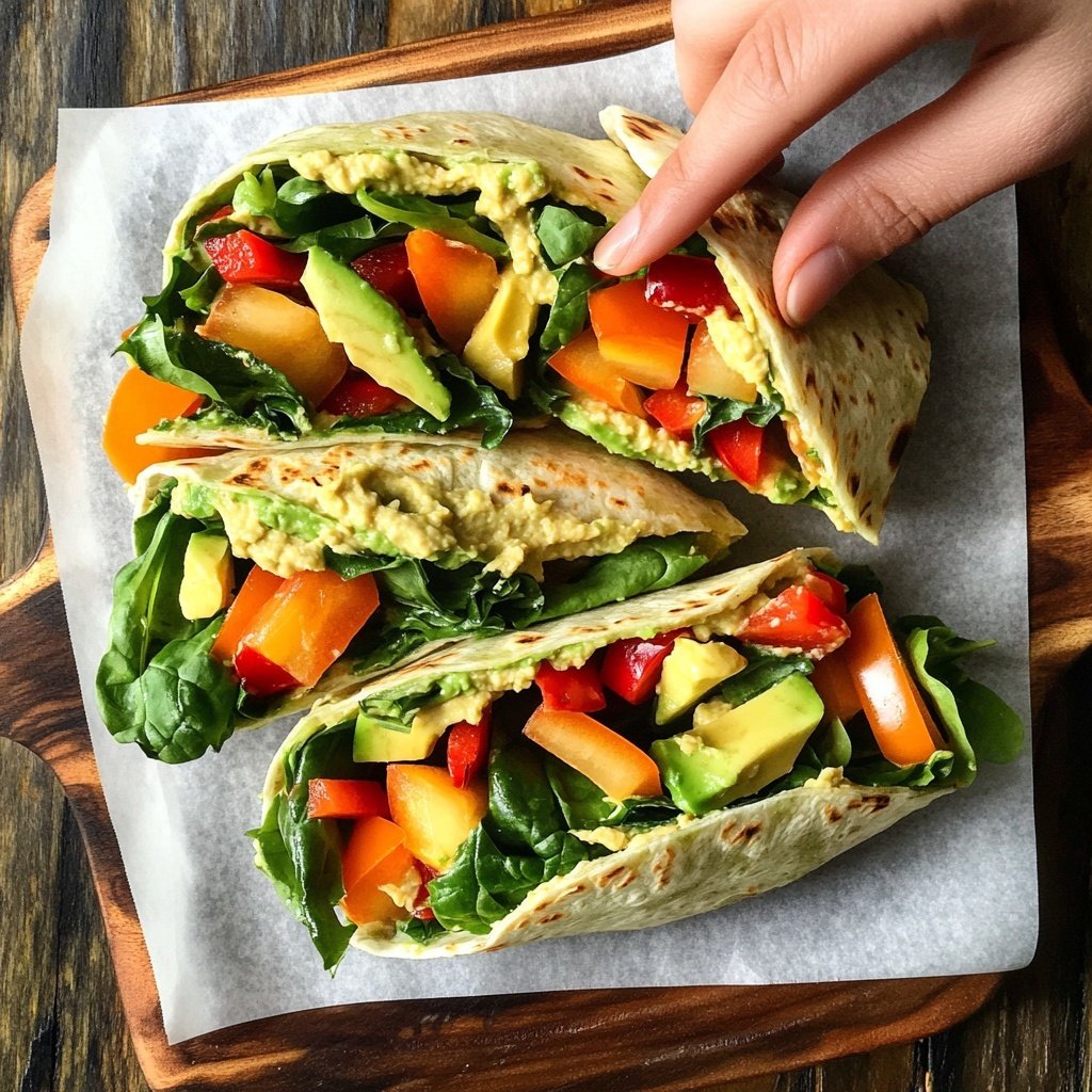 Healthy Lunch Veggie Wraps with Hummus