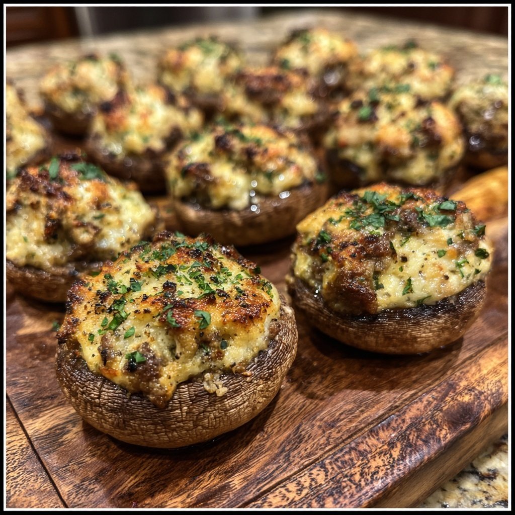 Super Bowl Stuffed Mushrooms