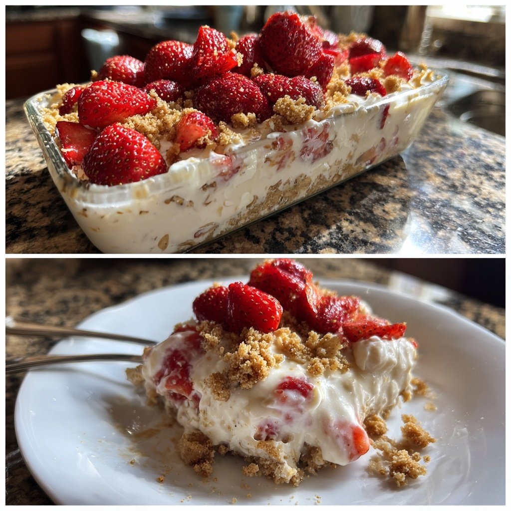 No Bake Strawberry Cheesecake Oats