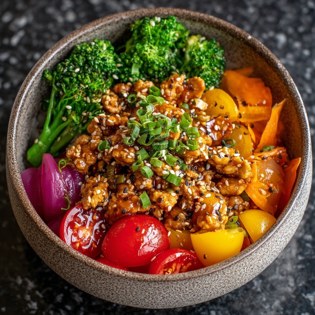 Ground Chicken Teriyaki Bowl