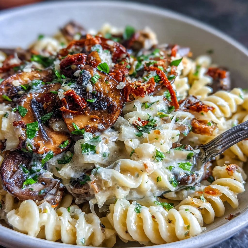 Creamy Garlic Mushroom Pasta